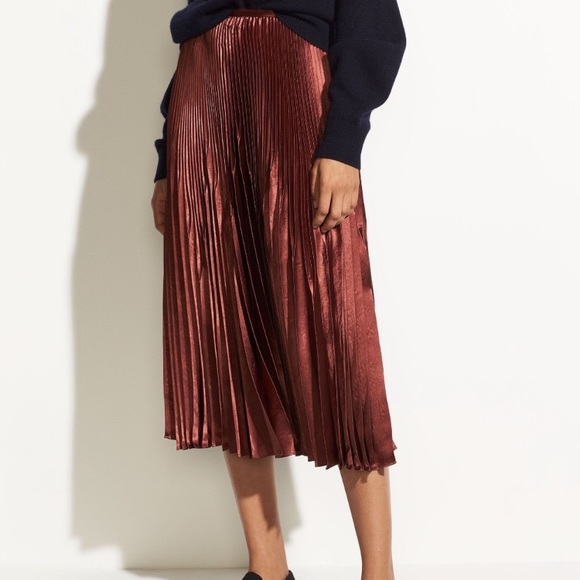 NEW Vince Chevron pleated midi skirt - Picture 2 of 8